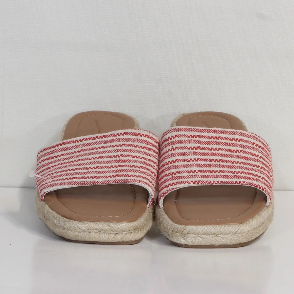 Universal Thread Espadrille Red and White Striped Women's Sandals
